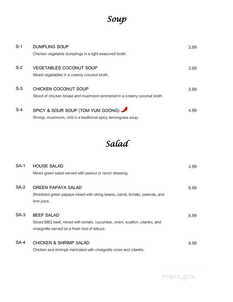 Thai Angel - New Bern, NC menu_pic