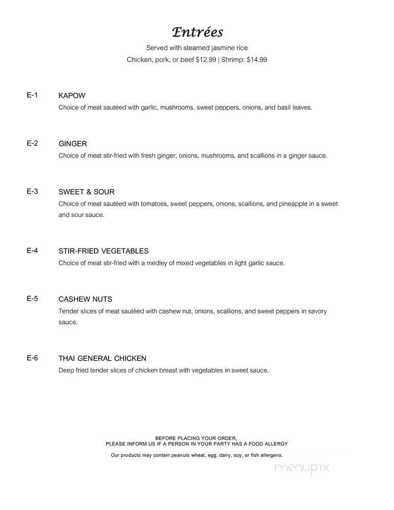Thai Angel - New Bern, NC menu_pic