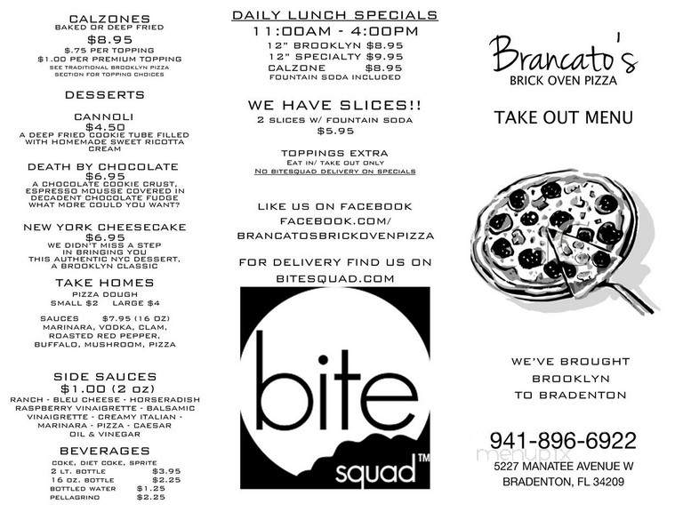 Brancato's Brick Oven Pizza - Bradenton, FL menu_pic