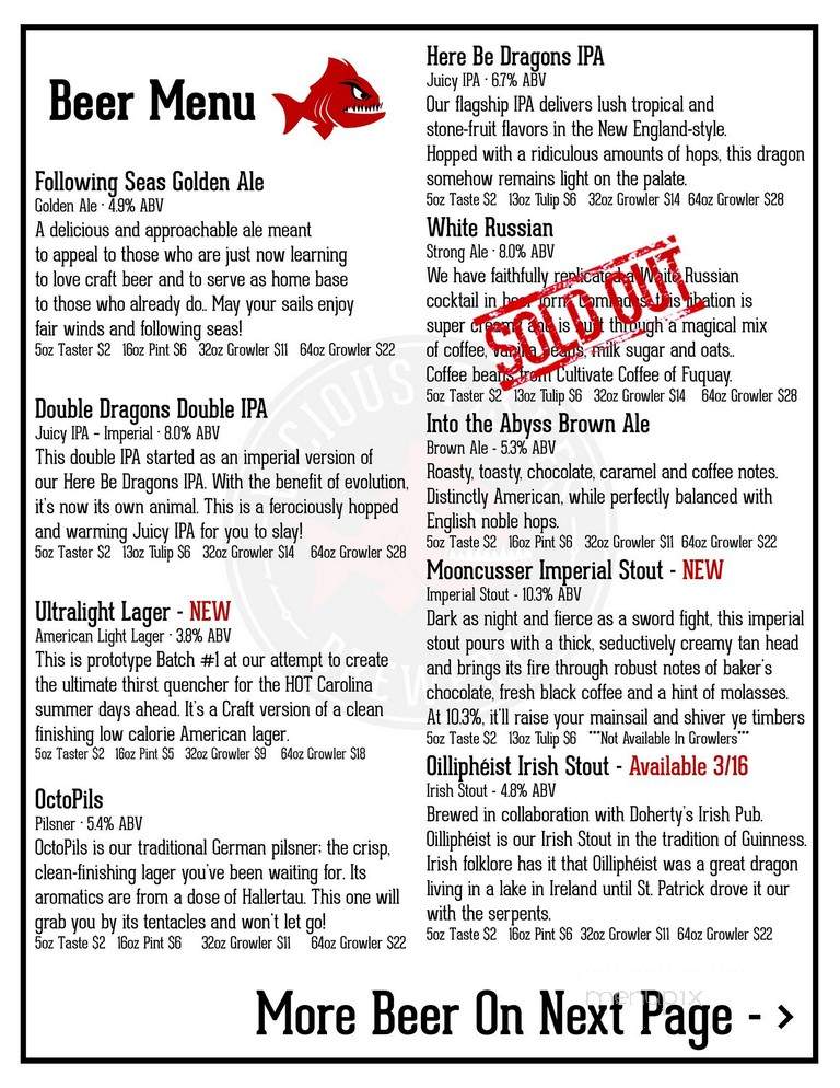 Vicious Fishes Tap & Kitchen - Fuquay Varina, NC menu_pic