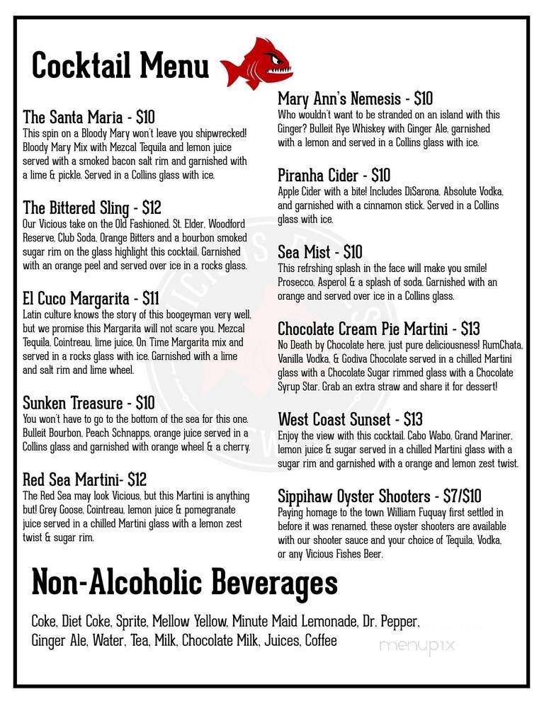 Vicious Fishes Tap & Kitchen - Fuquay Varina, NC menu_pic