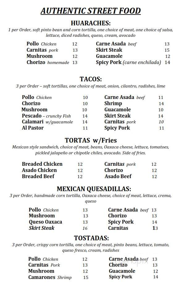 Mezcal Kitchen JC - Jersey City, NJ menu_pic