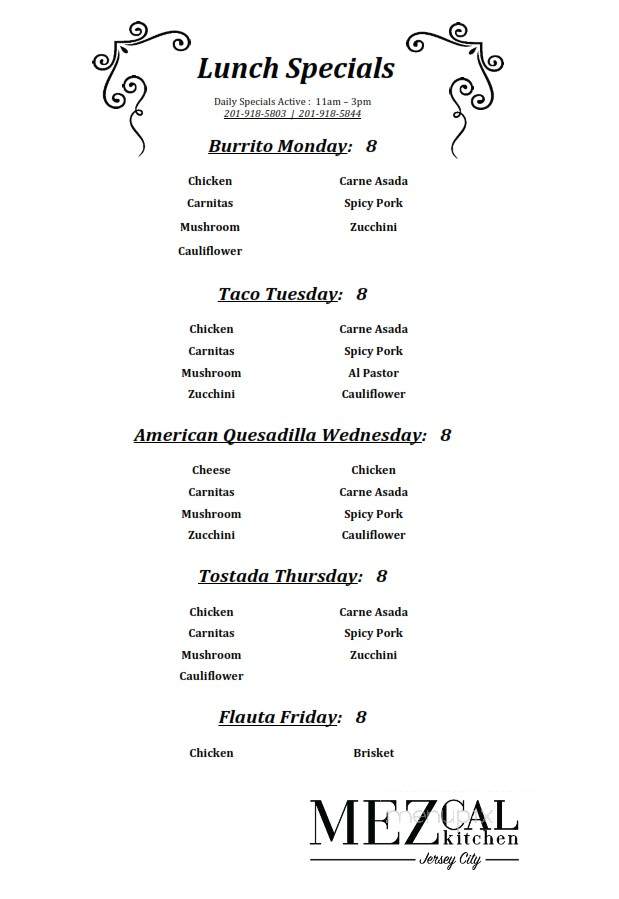Mezcal Kitchen JC - Jersey City, NJ menu_pic