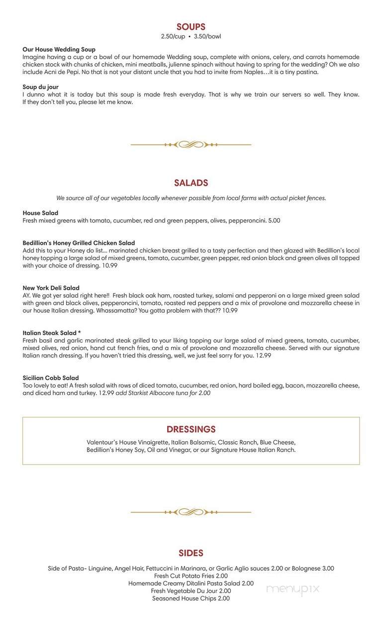 Valentour's Family Restaurant and Pub - McDonald, PA menu_pic