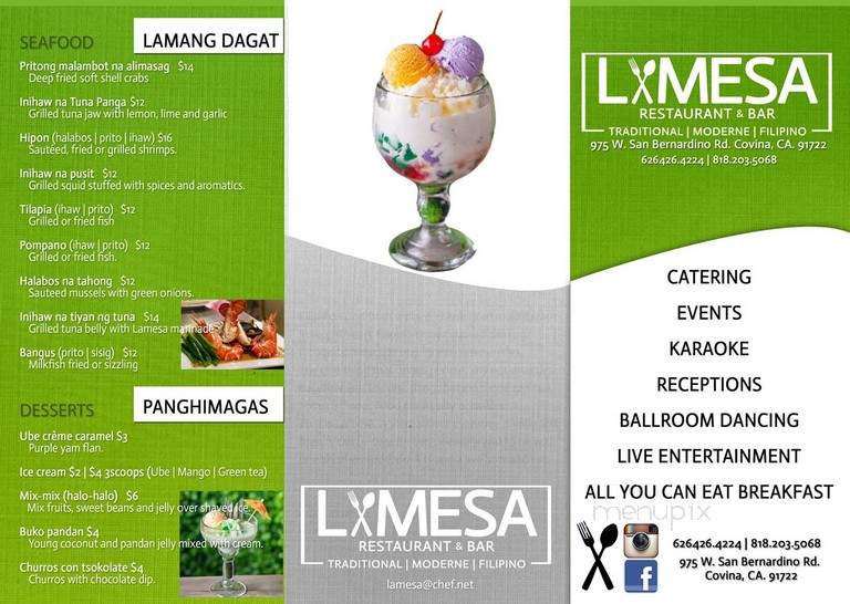 Lamesa Restaurant & Bar - Covina, CA menu_pic