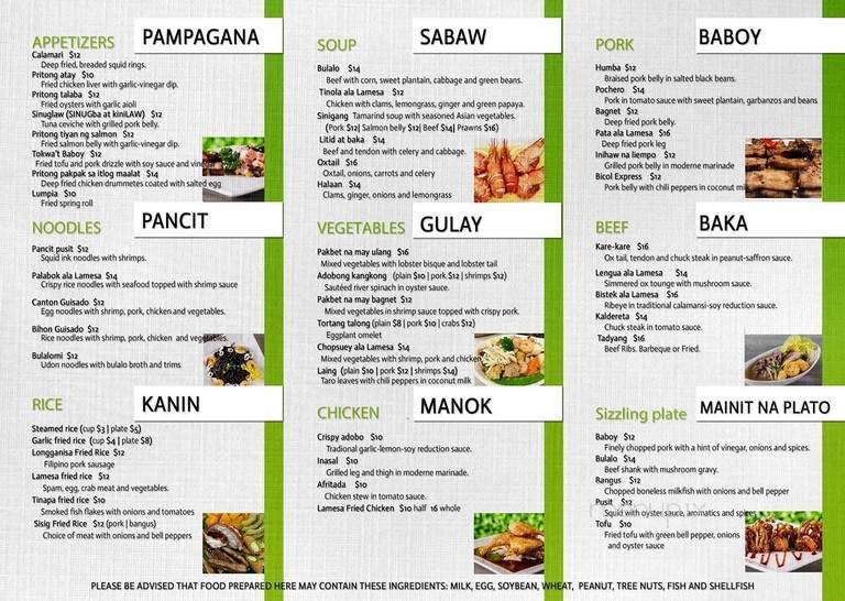 Lamesa Restaurant & Bar - Covina, CA menu_pic