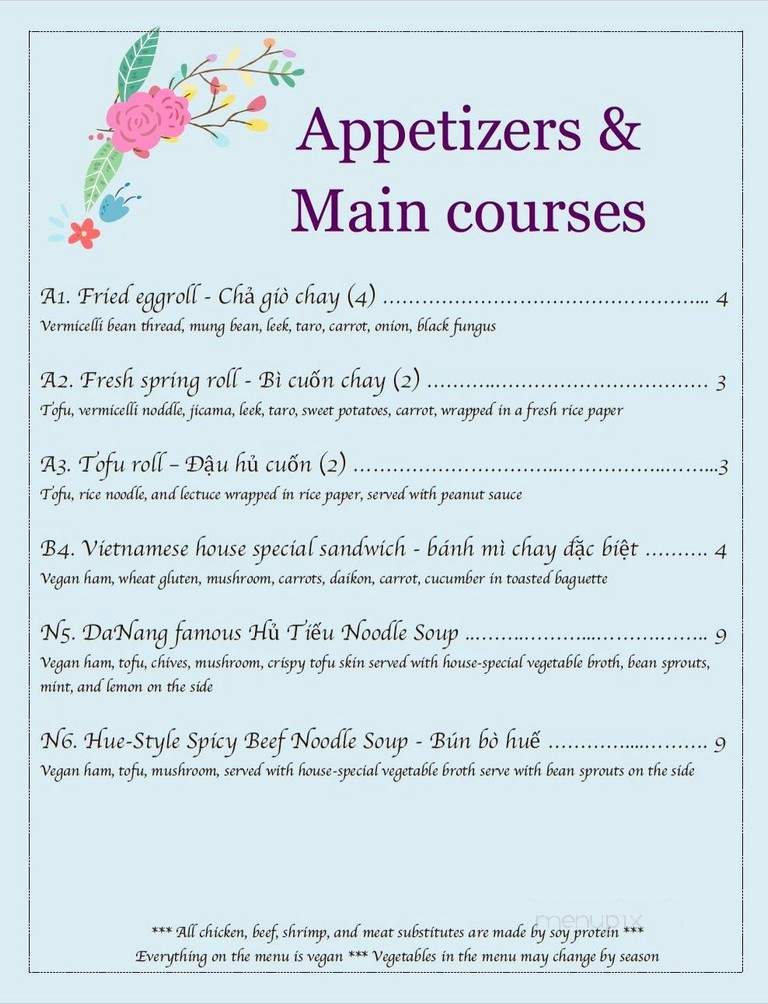 Danang Veget - Duluth, GA menu_pic