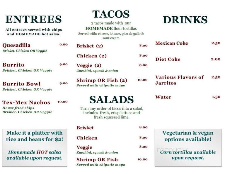 Ma & Pa's Tex-Mex BBQ - Mount Laurel, NJ menu_pic