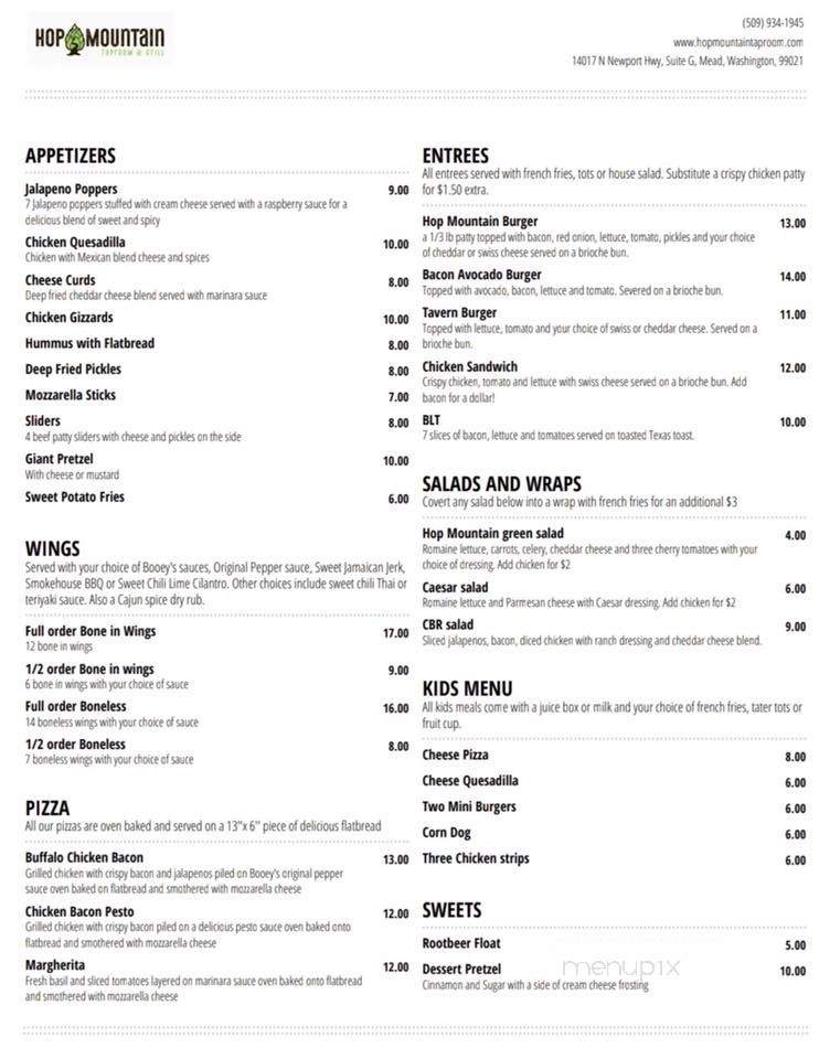 Hop Mountain - Mead, WA menu_pic