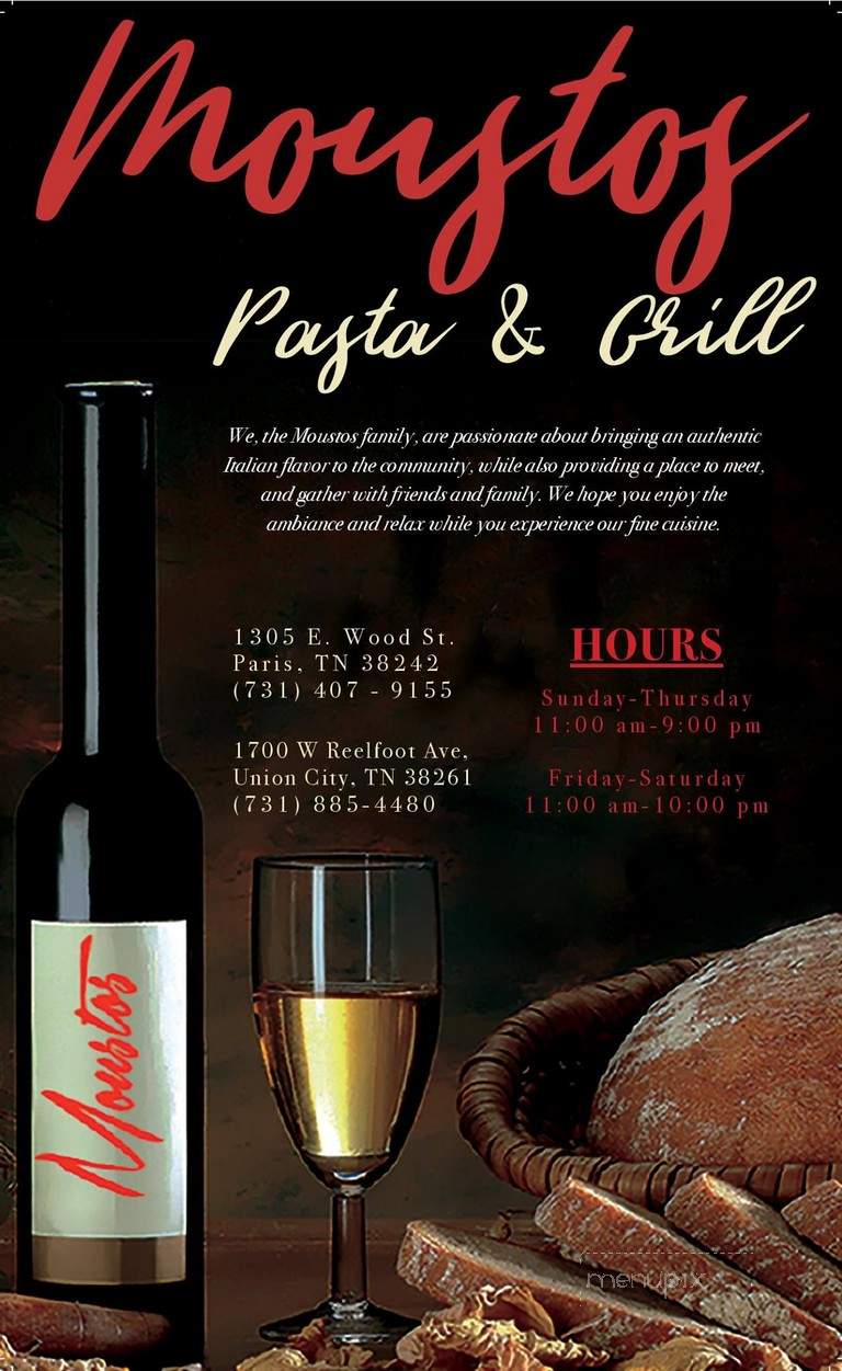 Moustos Pasta & Grill - Paris, TN menu_pic