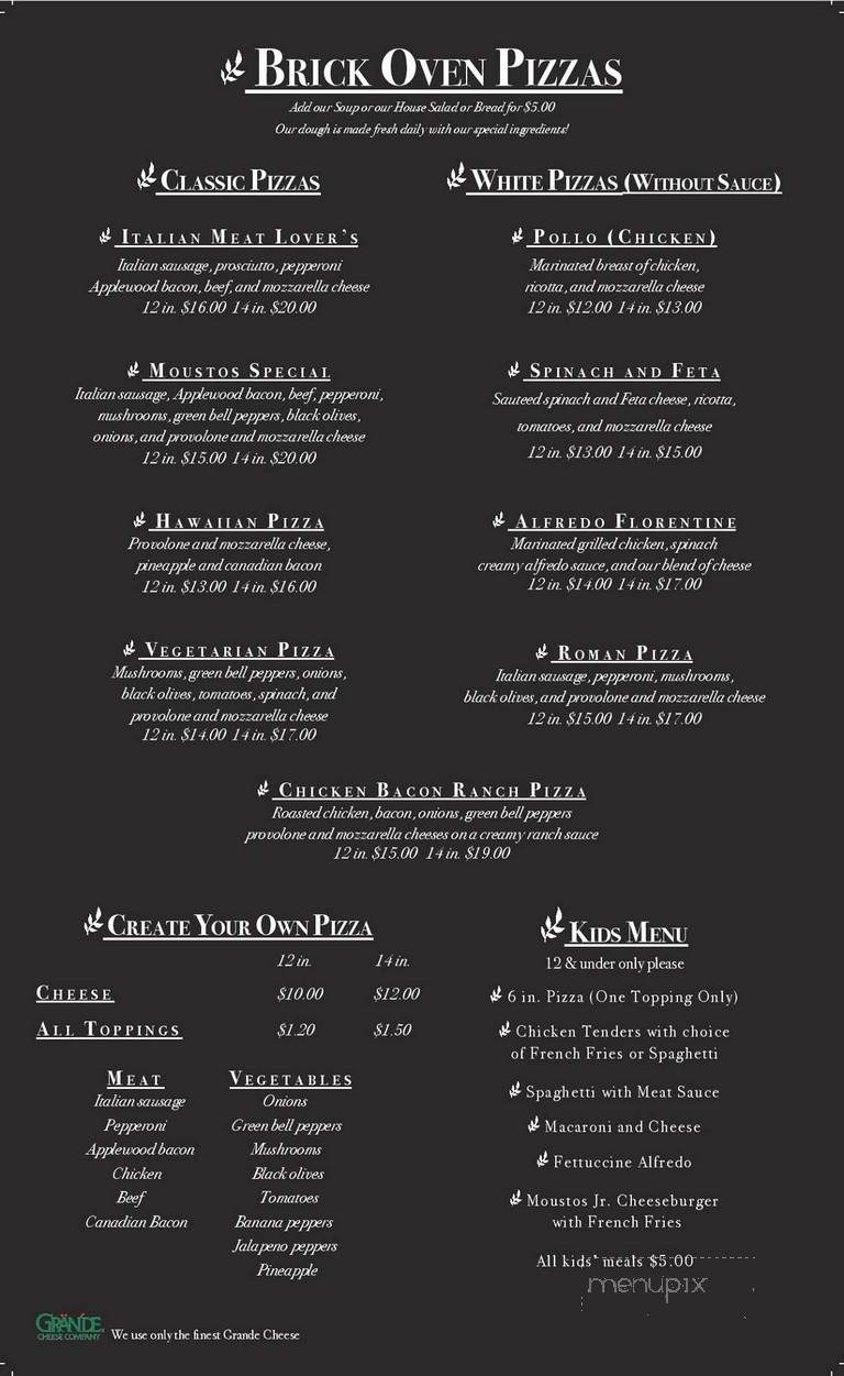 Moustos Pasta & Grill - Paris, TN menu_pic