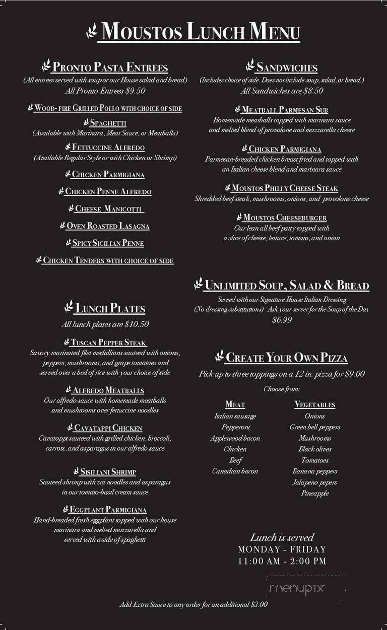 Moustos Pasta & Grill - Paris, TN menu_pic