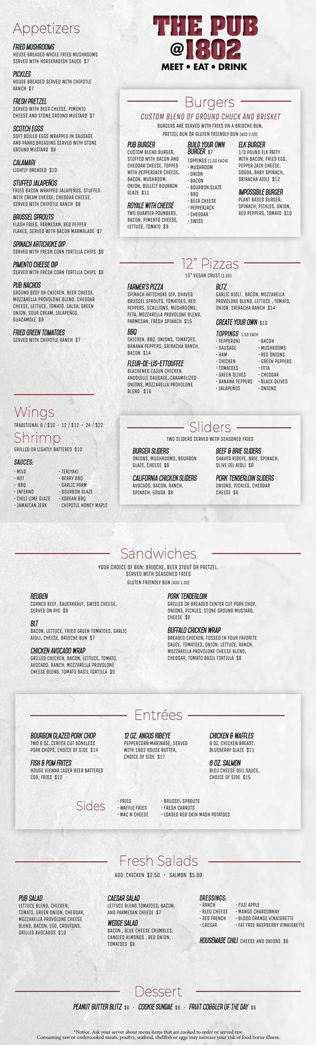 The Pub At 1802 - Fort Wayne, IN menu_pic