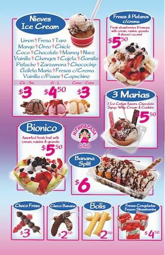 Michoacana Raspados Don Manuel - Montebello, CA menu_pic