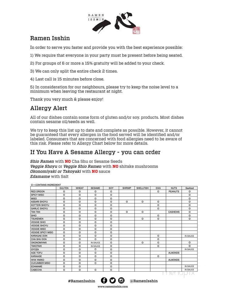 Iishin Ramen Bar - West Haven, CT menu_pic