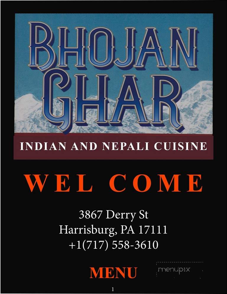 Bhojan Ghar - Harrisburg, PA menu_pic