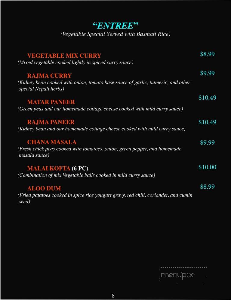 Bhojan Ghar - Harrisburg, PA menu_pic