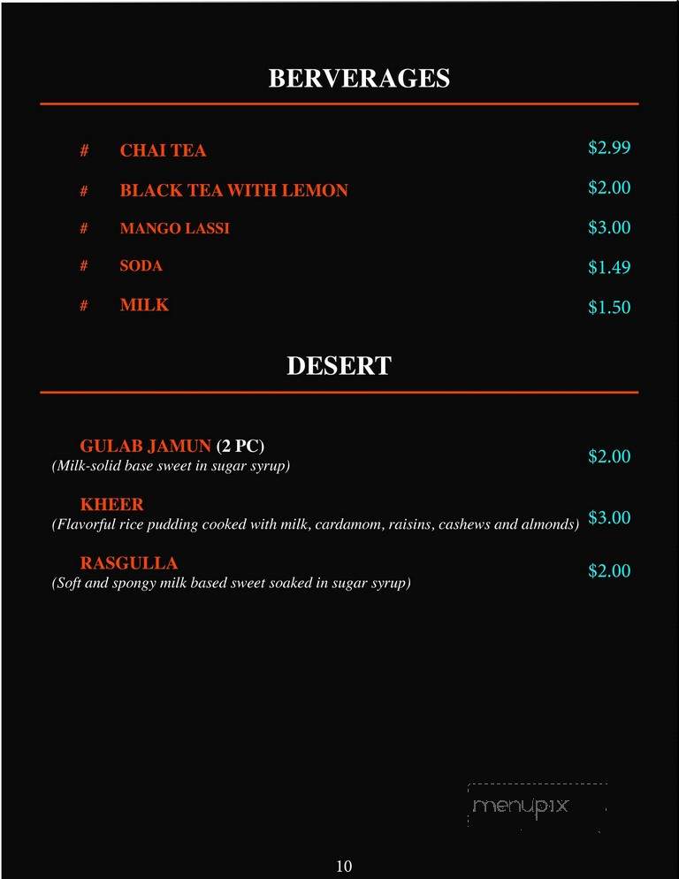 Bhojan Ghar - Harrisburg, PA menu_pic