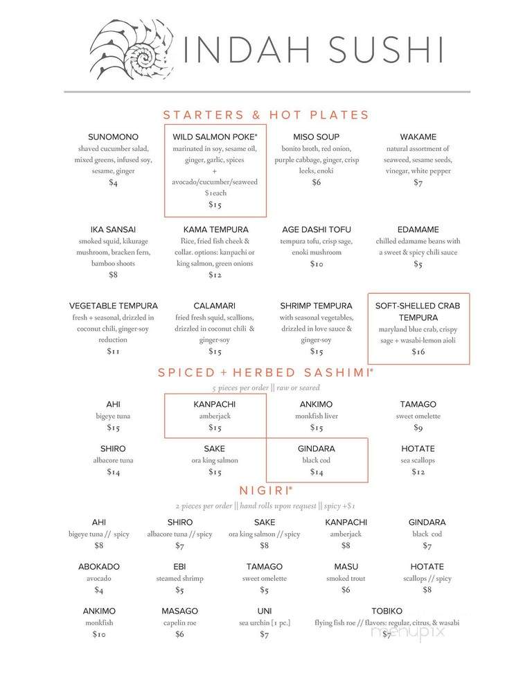 Indah Foodtruck - Whitefish, MT menu_pic