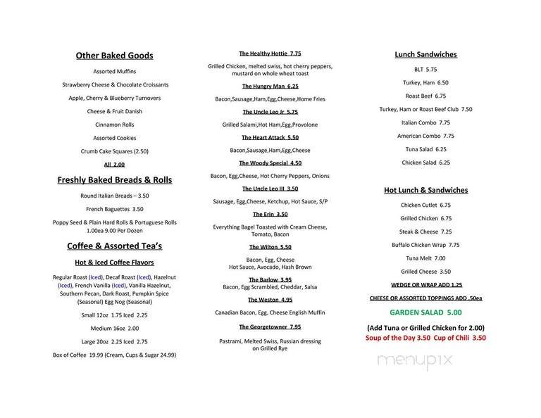 Uncle Leo's Not Just Coffee and Donuts in Wilton - Wilton, CT menu_pic