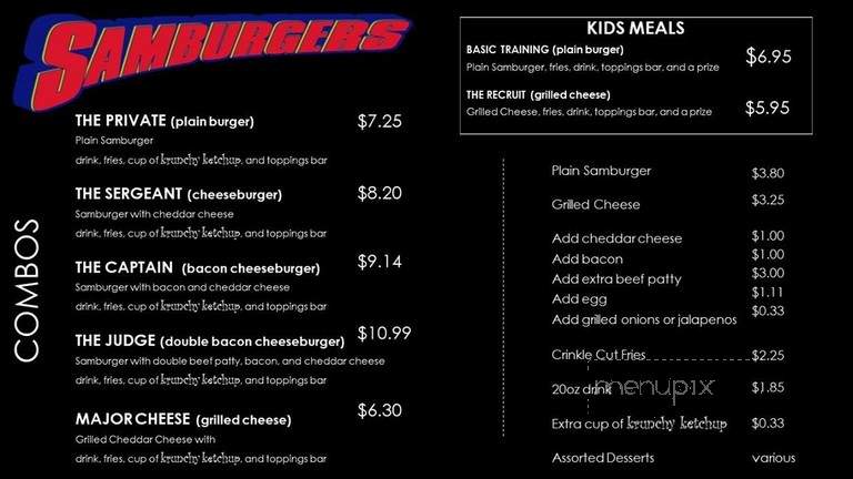 Samburgers - DeRidder, LA menu_pic