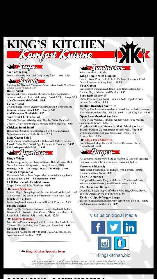 King's Kitchen - Fort Worth, TX menu_pic