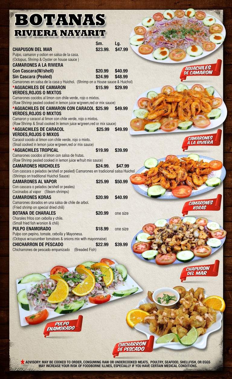 Mariscos La Riviera Nayarit - Lawrenceville, GA menu_pic