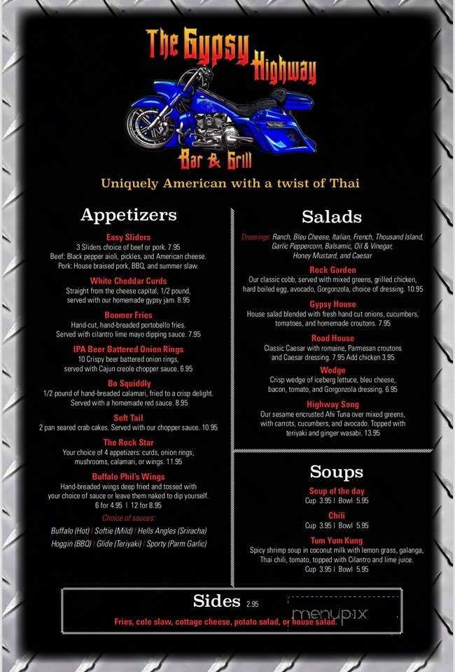 The Gypsy Highway Bar and Grill - Davenport, IA menu_pic