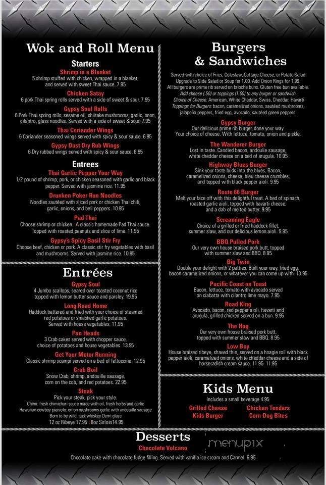 The Gypsy Highway Bar and Grill - Davenport, IA menu_pic