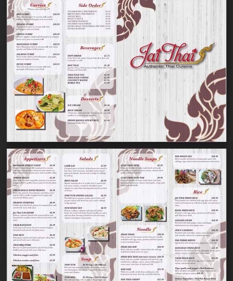 Jai Thai - Chambersburg, PA menu_pic