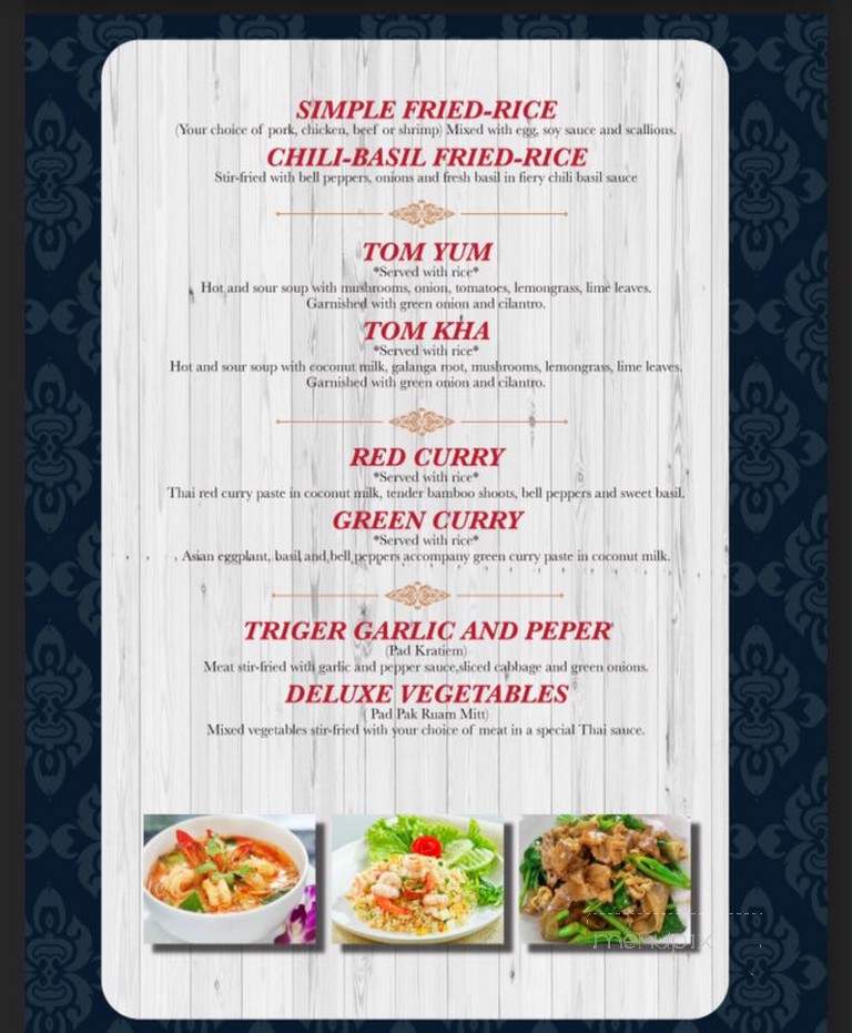 Jai Thai - Chambersburg, PA menu_pic