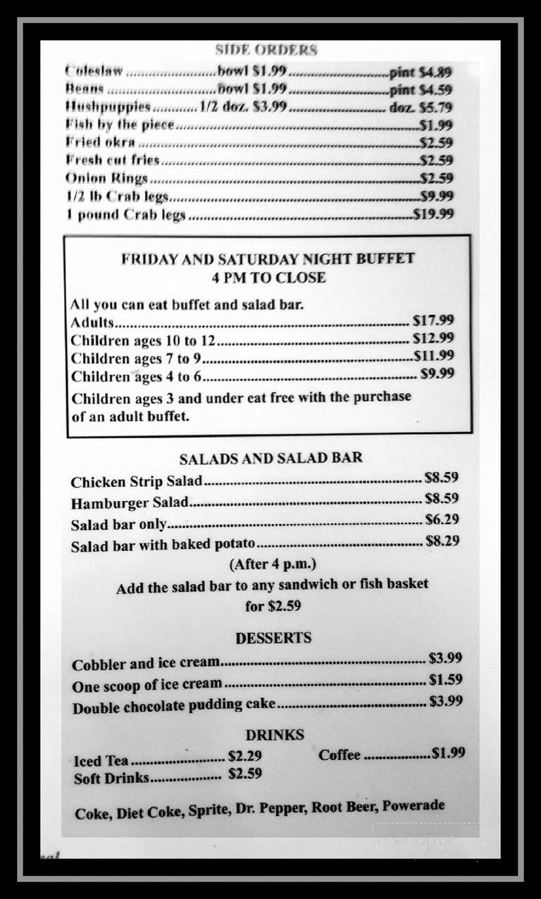 Jimmy D's Catfish - Wilson, OK menu_pic