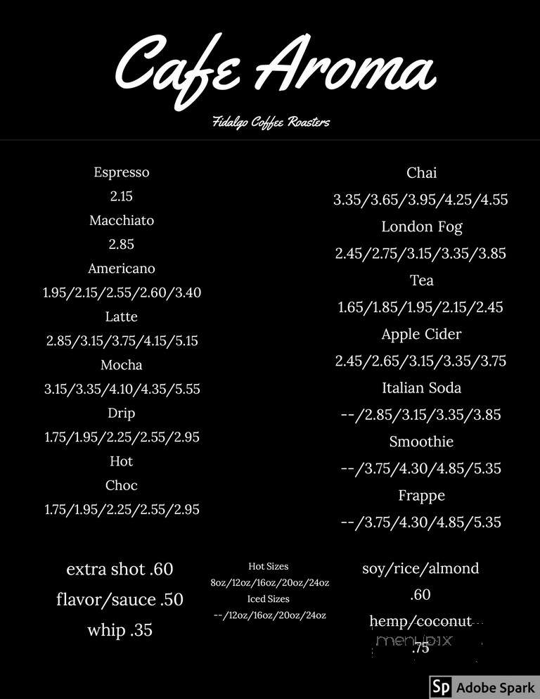 Crest Coffee Bar - Seattle, WA menu_pic