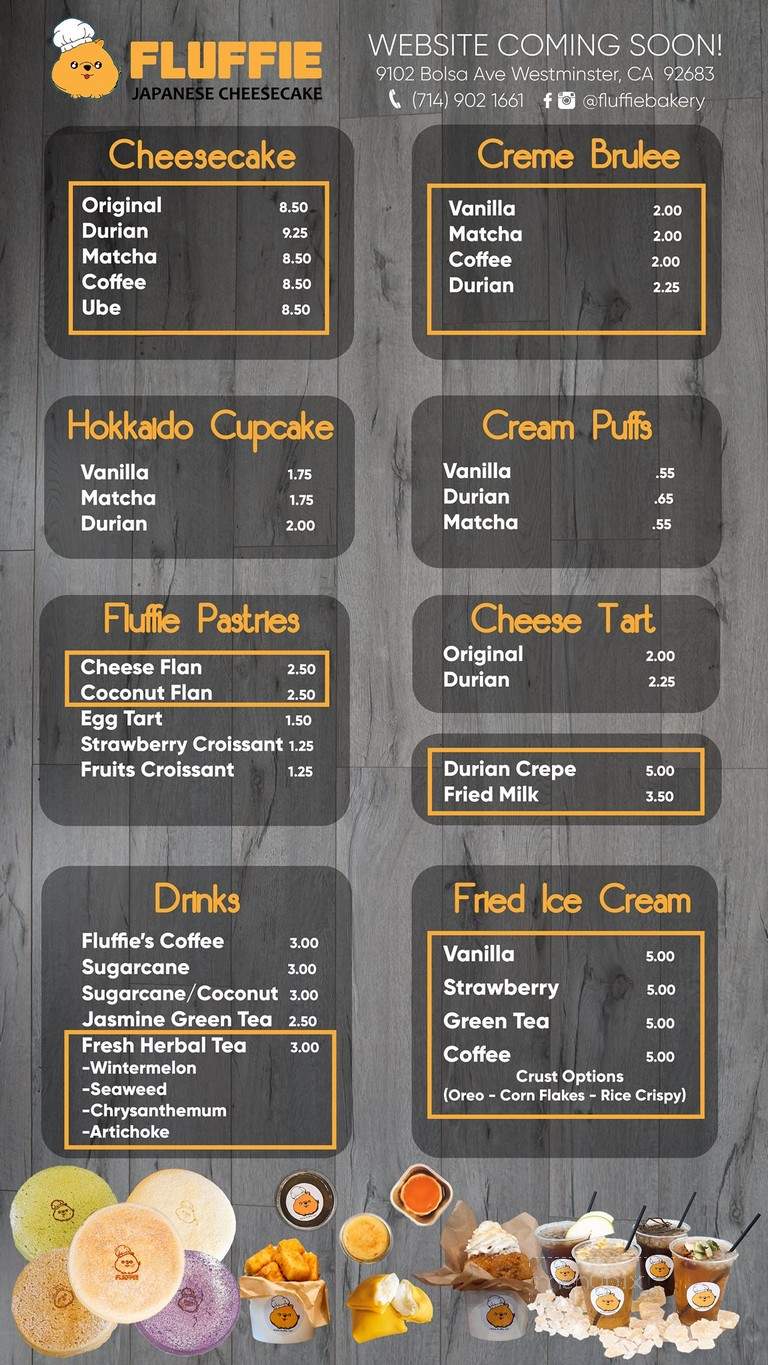 Yummy Bakery - Westminster, CA menu_pic