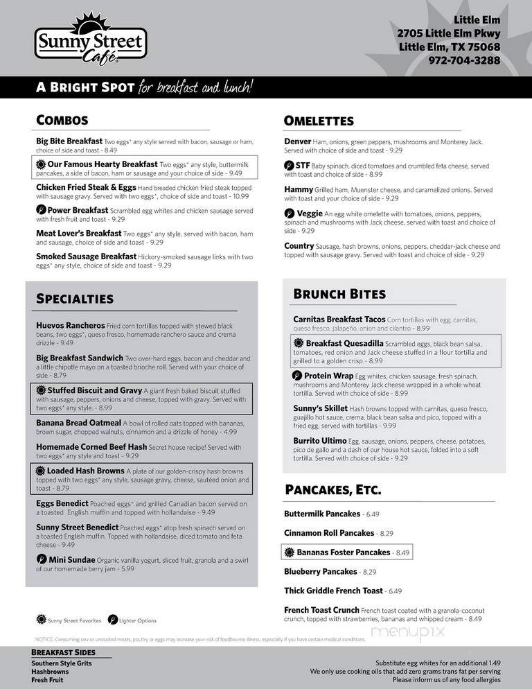 Sunny Donuts - Little Elm, TX menu_pic