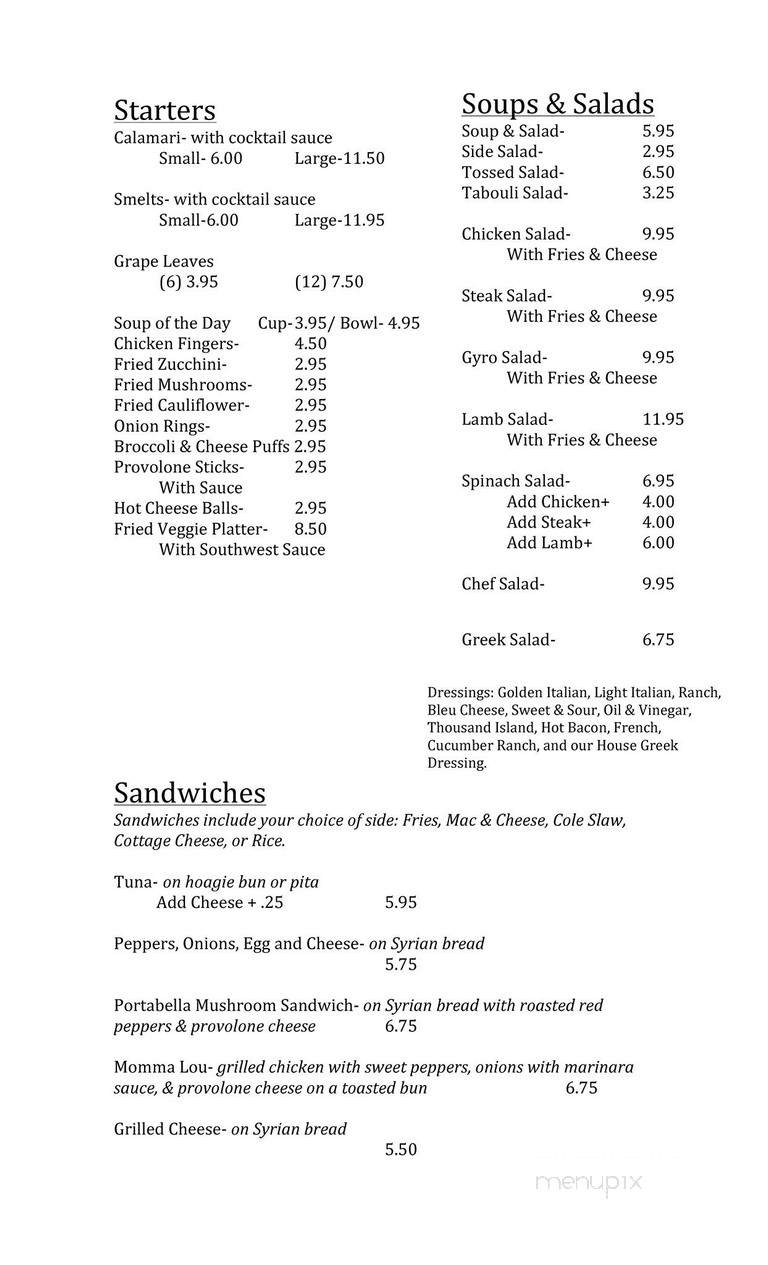 Mister B's - New Castle, PA menu_pic