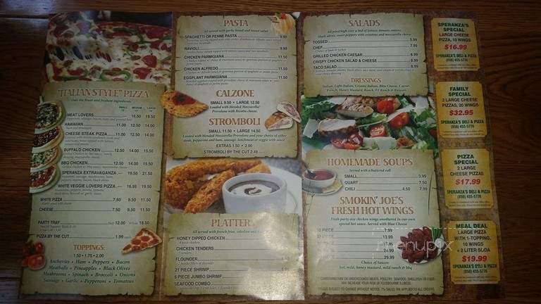 Speranza's Deli & Pizza - Bridgeton, NJ menu_pic