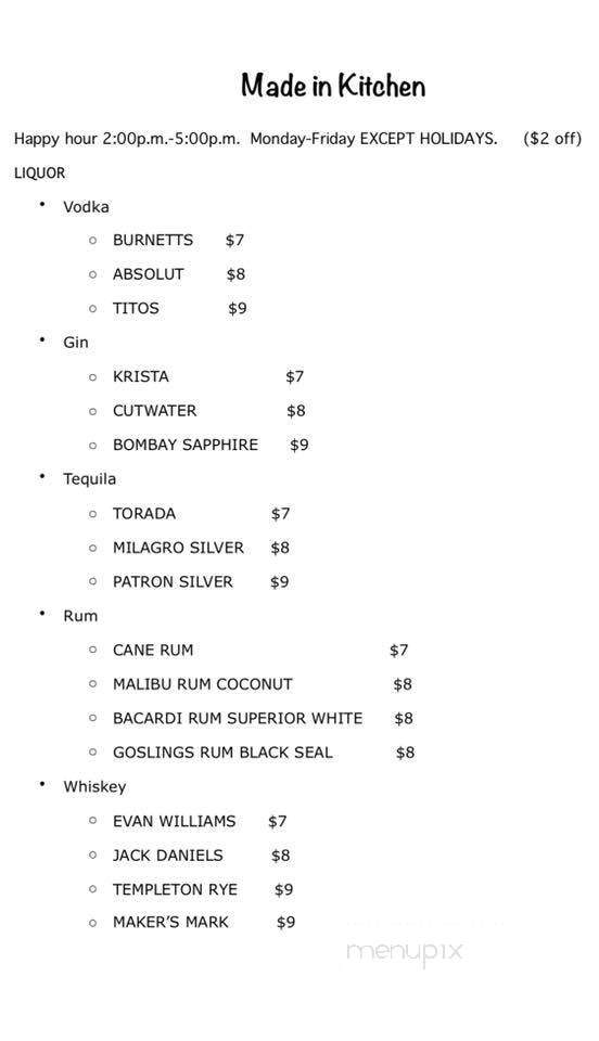 Made in Kitchen - San Diego, CA menu_pic