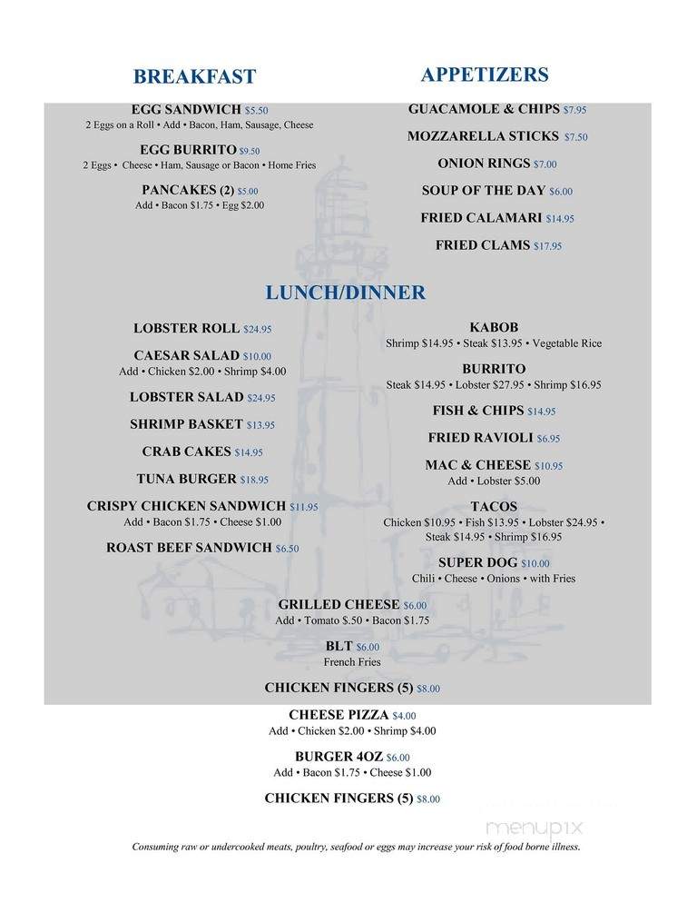 George's Lighthouse Cafe - Montauk, NY menu_pic