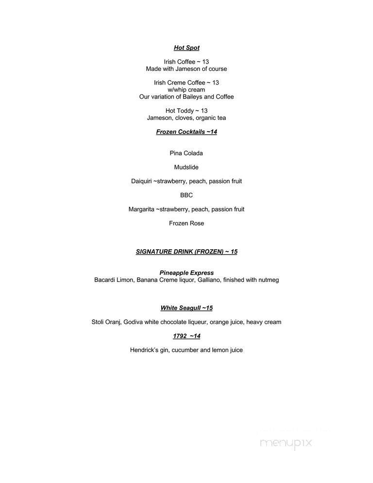 George's Lighthouse Cafe - Montauk, NY menu_pic