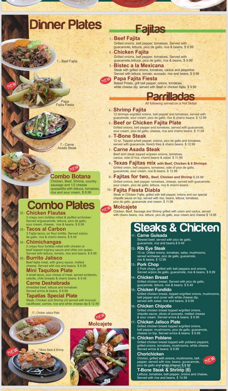 Las Tapatias - Stockton, CA menu_pic