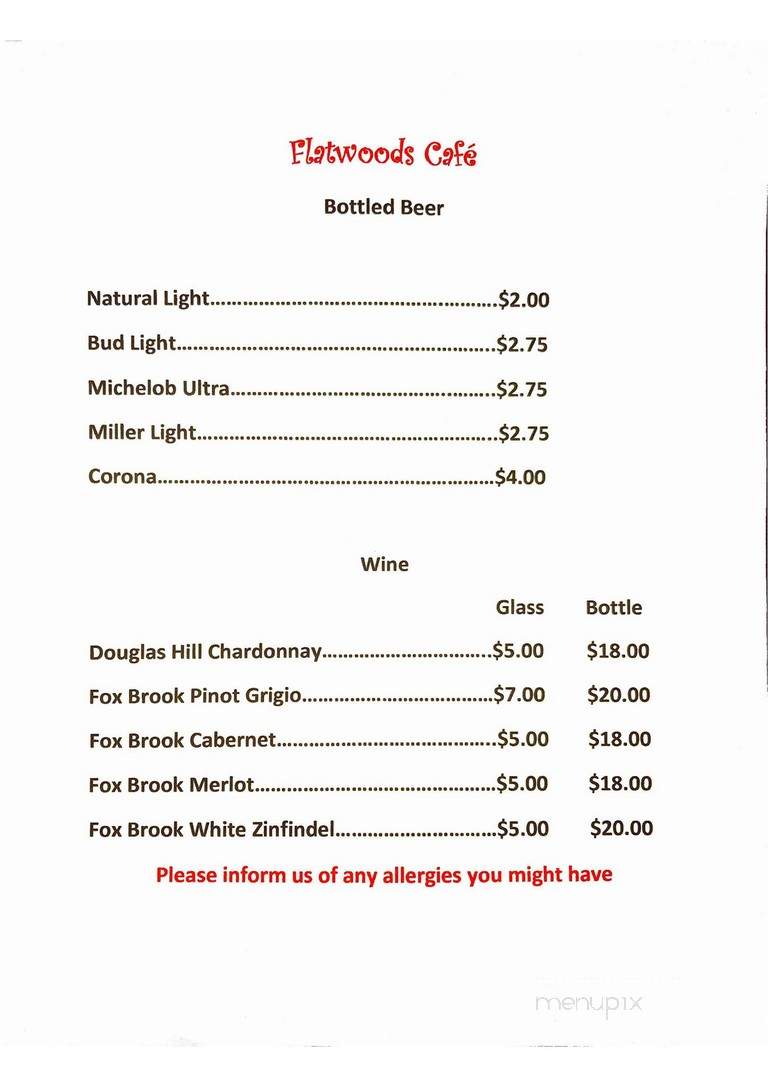 Flatwoods Cafe - Lamont, FL menu_pic