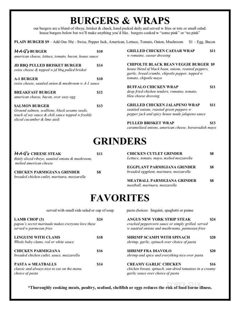 MAG's Pizza Bar & Grill - Seymour, CT menu_pic