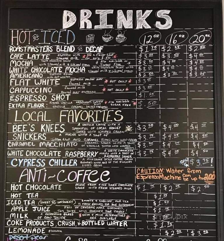 Cypress Coffee House - Manila, AR menu_pic