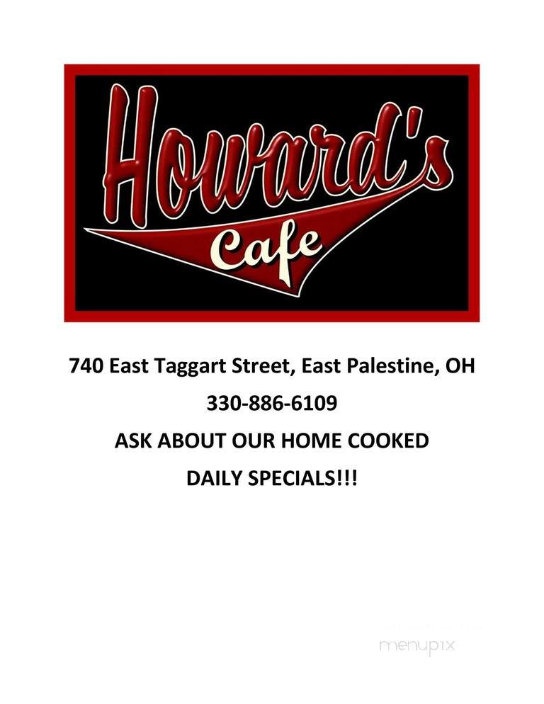 Howard's Cafe - East Palestine, OH menu_pic