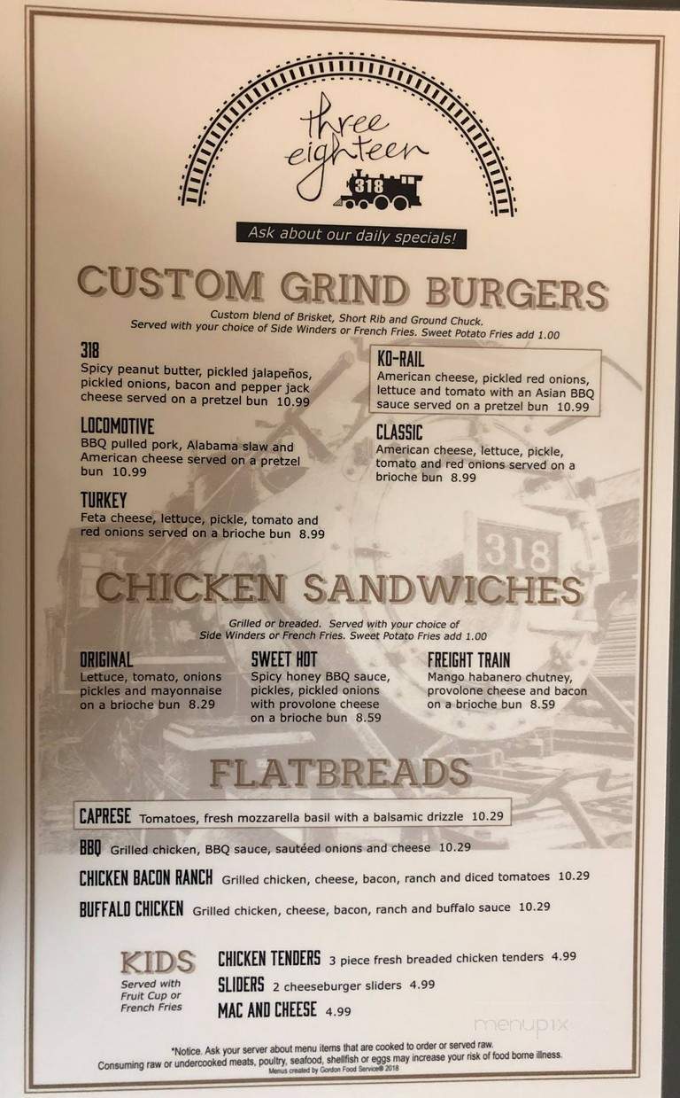 318 Restaurant & Bar - Lima, OH menu_pic