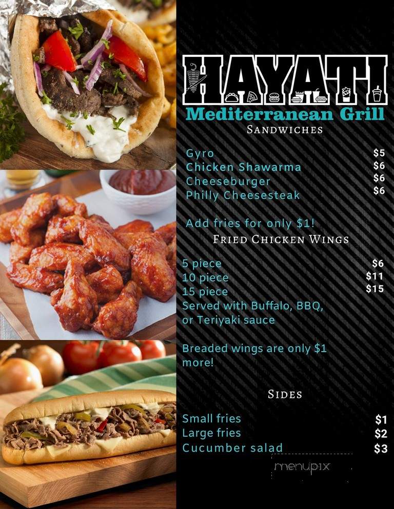 Hayati Mediterranean Grill - Denver, CO menu_pic