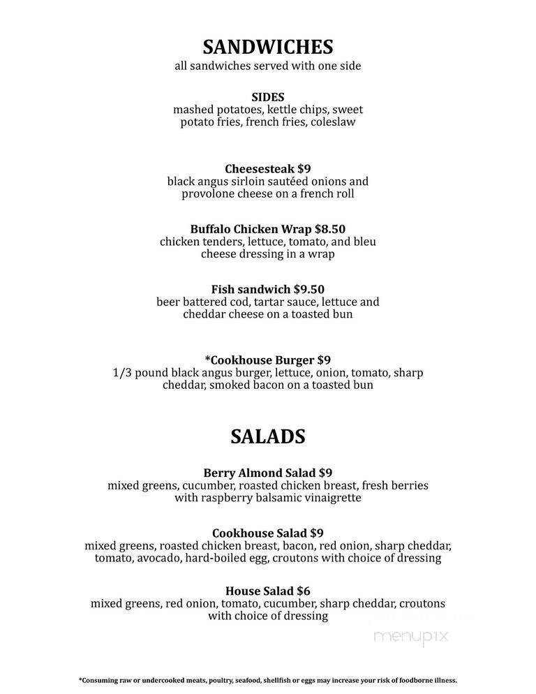 Down Home Cookhouse - Brooklyn, WI menu_pic