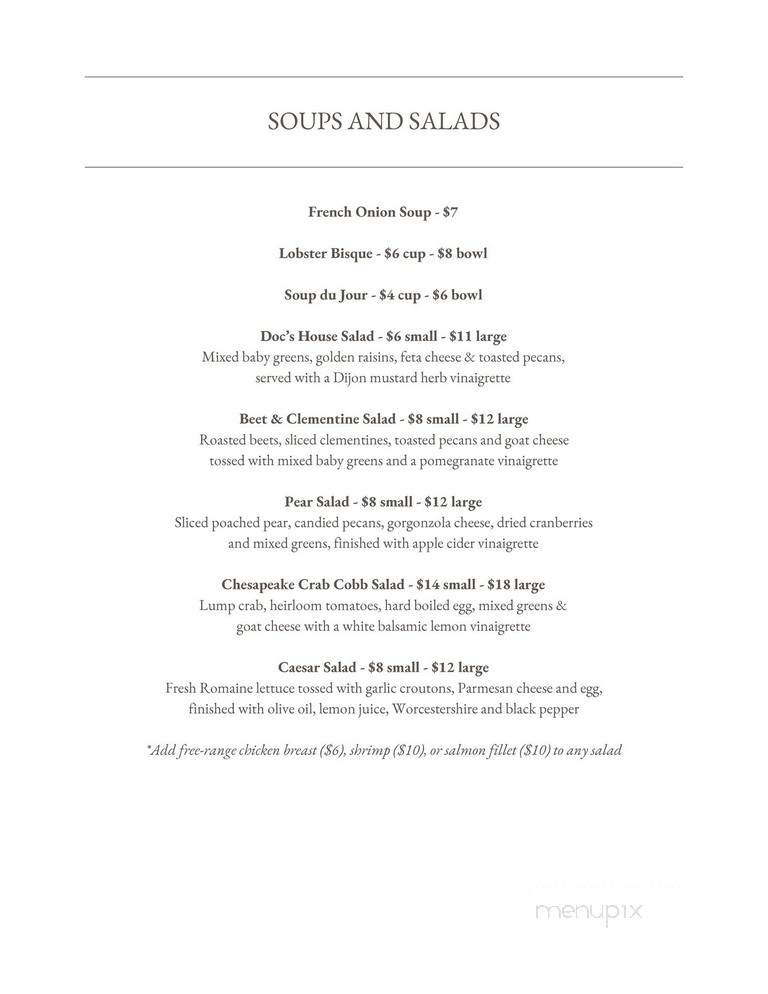 Doc's Restaurant - Glens Falls, NY menu_pic