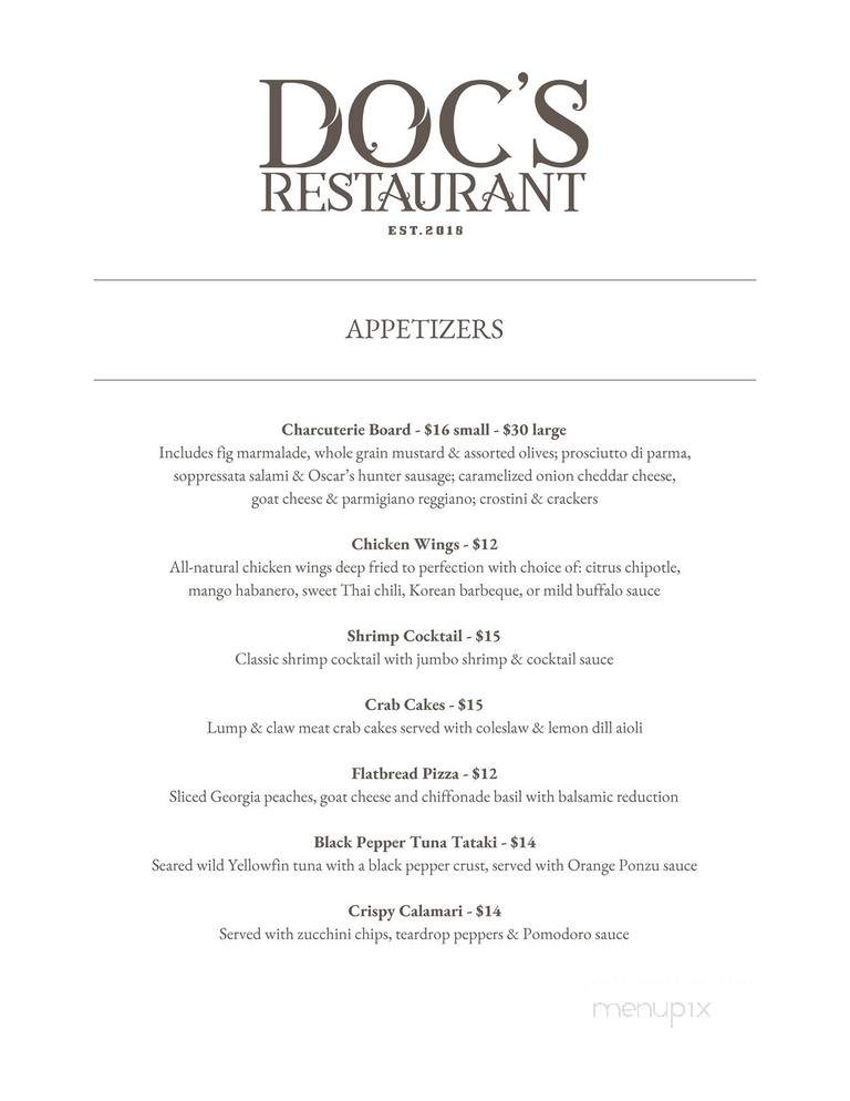 Doc's Restaurant - Glens Falls, NY menu_pic